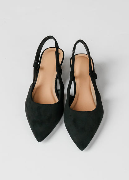 Corkys® Black Faux Suede Kitten Heel Shoes