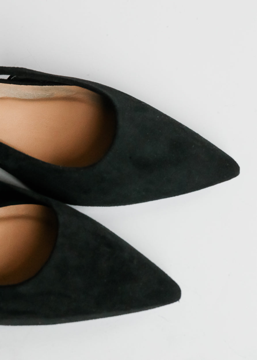 Corkys® Black Faux Suede Kitten Heel Shoes