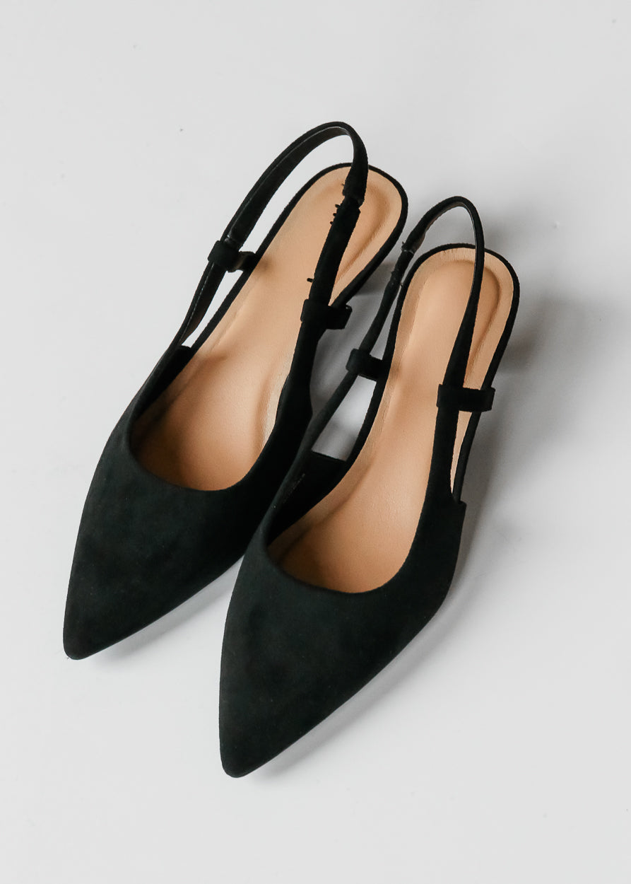 Corkys® Black Faux Suede Kitten Heel Shoes 6