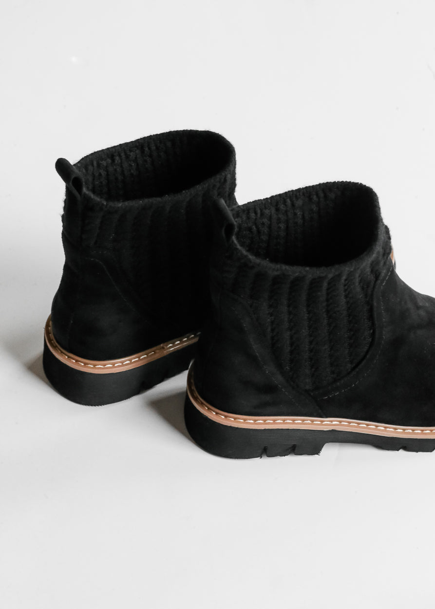Corkys® Black Faux Suede Knit Cuff Boots Shoes
