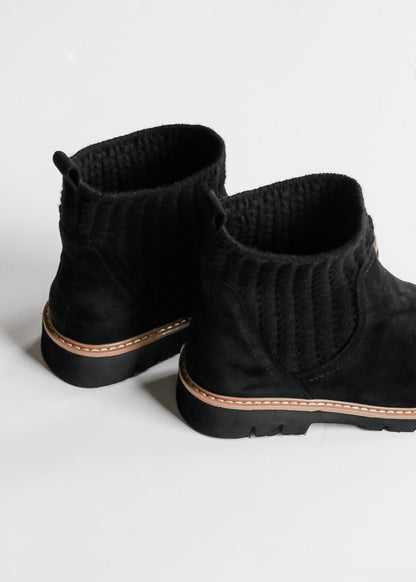 Corkys® Black Faux Suede Knit Cuff Boots Shoes