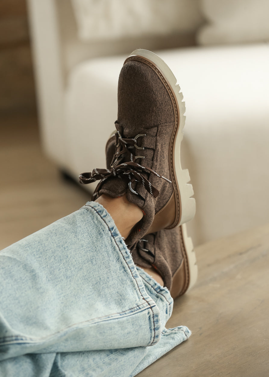 Corkys® Mocha Textured Lace-up Boots Shoes