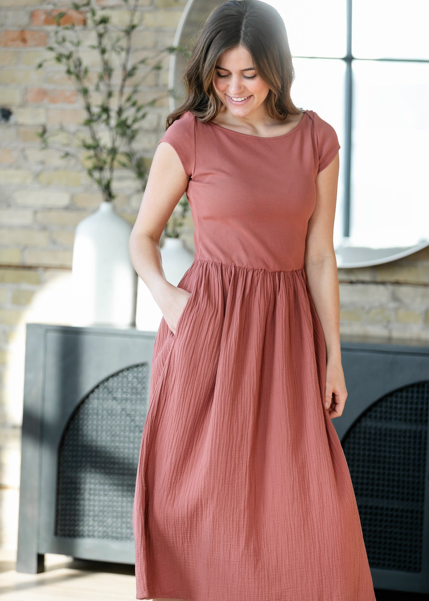 Cotton Boatneck Maxi Dress FF Dresses