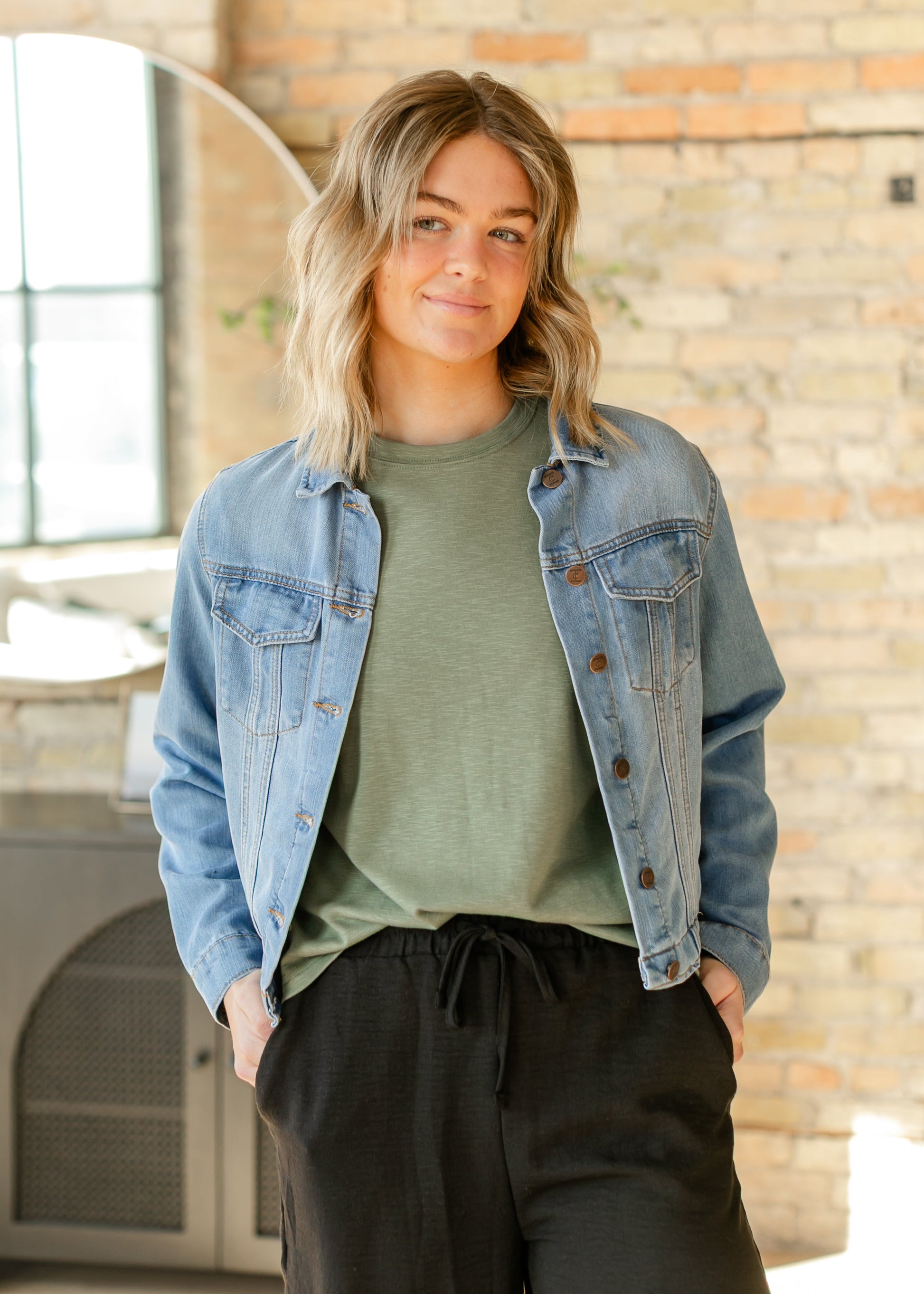 Cotton Modal Slub Rolled Sleeve Tee FF Tops