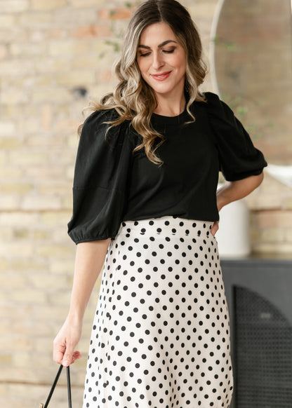 Cotton Puff Half Sleeve Top FF Tops