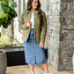 Cotton Quilted Button Up Jacket FF Tops