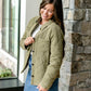 Cotton Quilted Button Up Jacket FF Tops