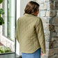 Cotton Quilted Button Up Jacket FF Tops