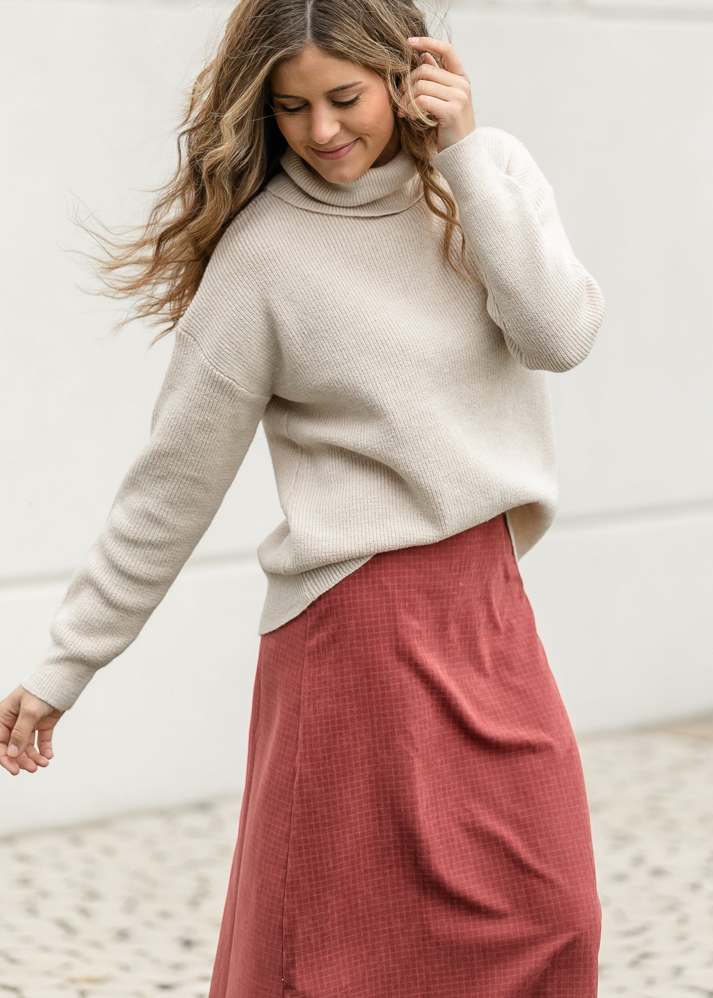 Cowl Neck Cozy Sweater Top FF Tops