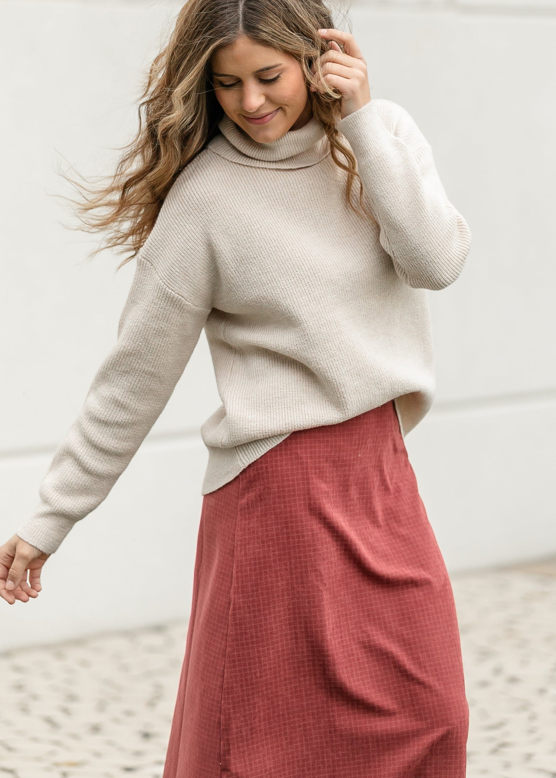 Cowl Neck Cozy Sweater Top FF Tops