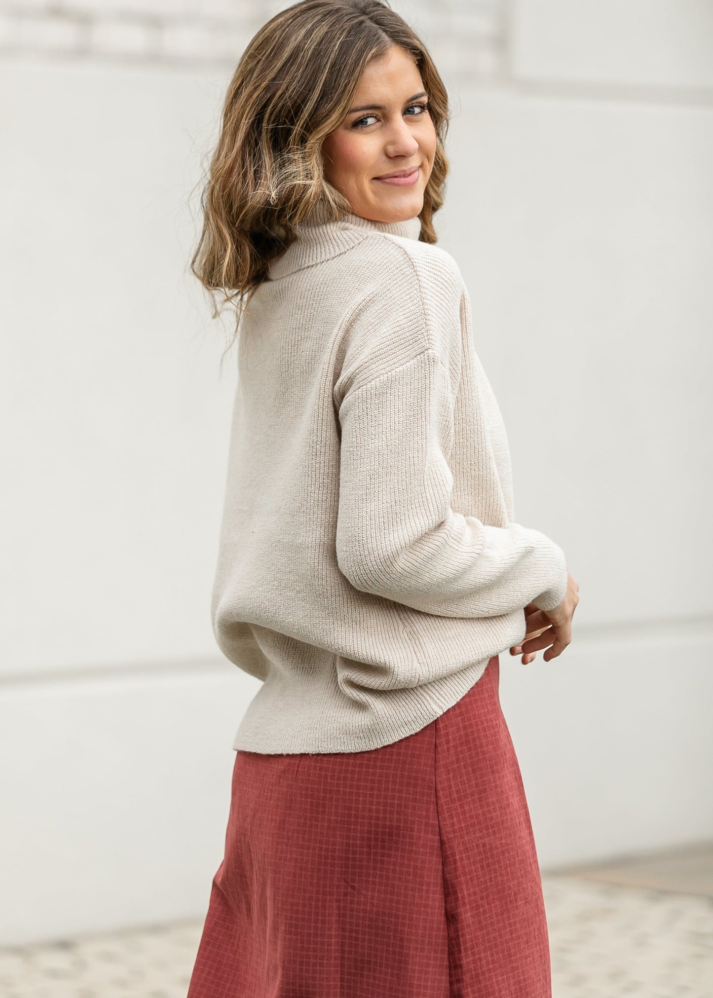 Cowl Neck Cozy Sweater Top FF Tops