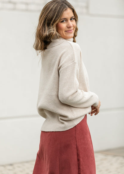 Cowl Neck Cozy Sweater Top FF Tops