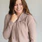 Cowl Neck Drawstring Knit Top FF Tops