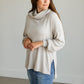 Cowl Neck Knit Waffle Top FF Tops