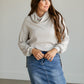 Cowl Neck Knit Waffle Top FF Tops