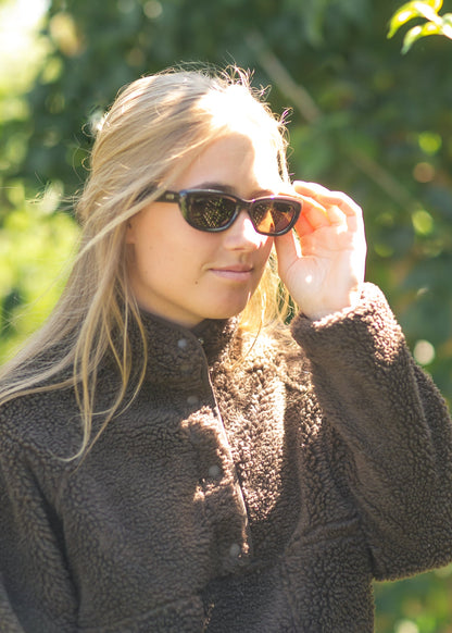 Cozy Sherpa Half Snap Sweatshirt FF Tops