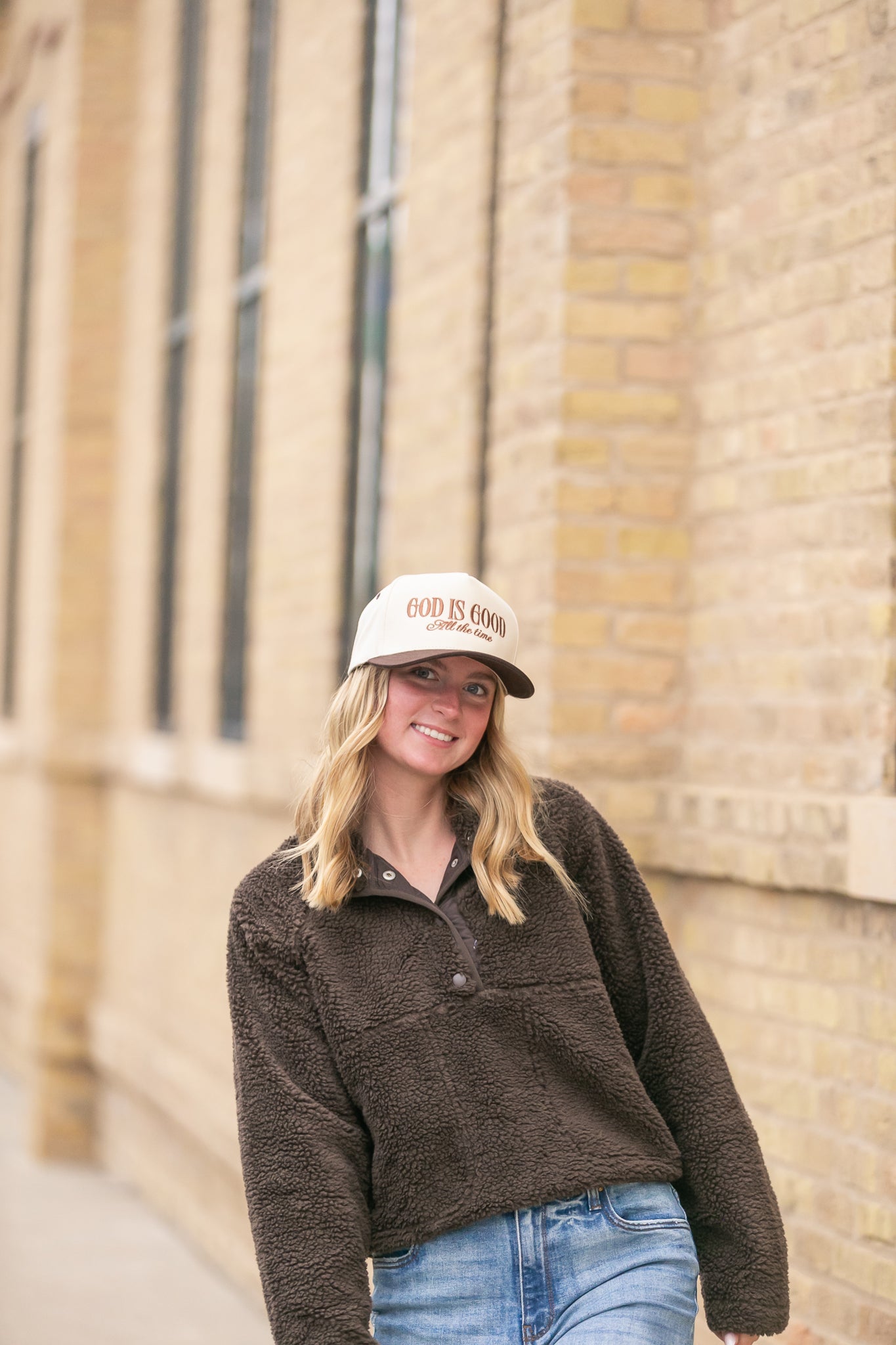 Cozy Sherpa Half Snap Sweatshirt FF Tops