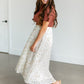 Cream Floral Pleated Maxi Skirt