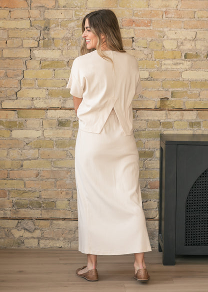 Cream Knit Top & Skirt Set - FINAL SALE FF Tops