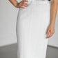 Cream Textured Knit Midi Skirt Skirts