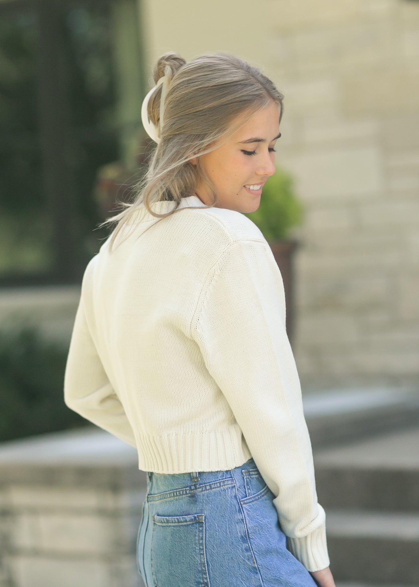 Crewneck Long Sleeve Sweater FF Tops