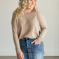 Crewneck Pullover Knit Top FF Tops