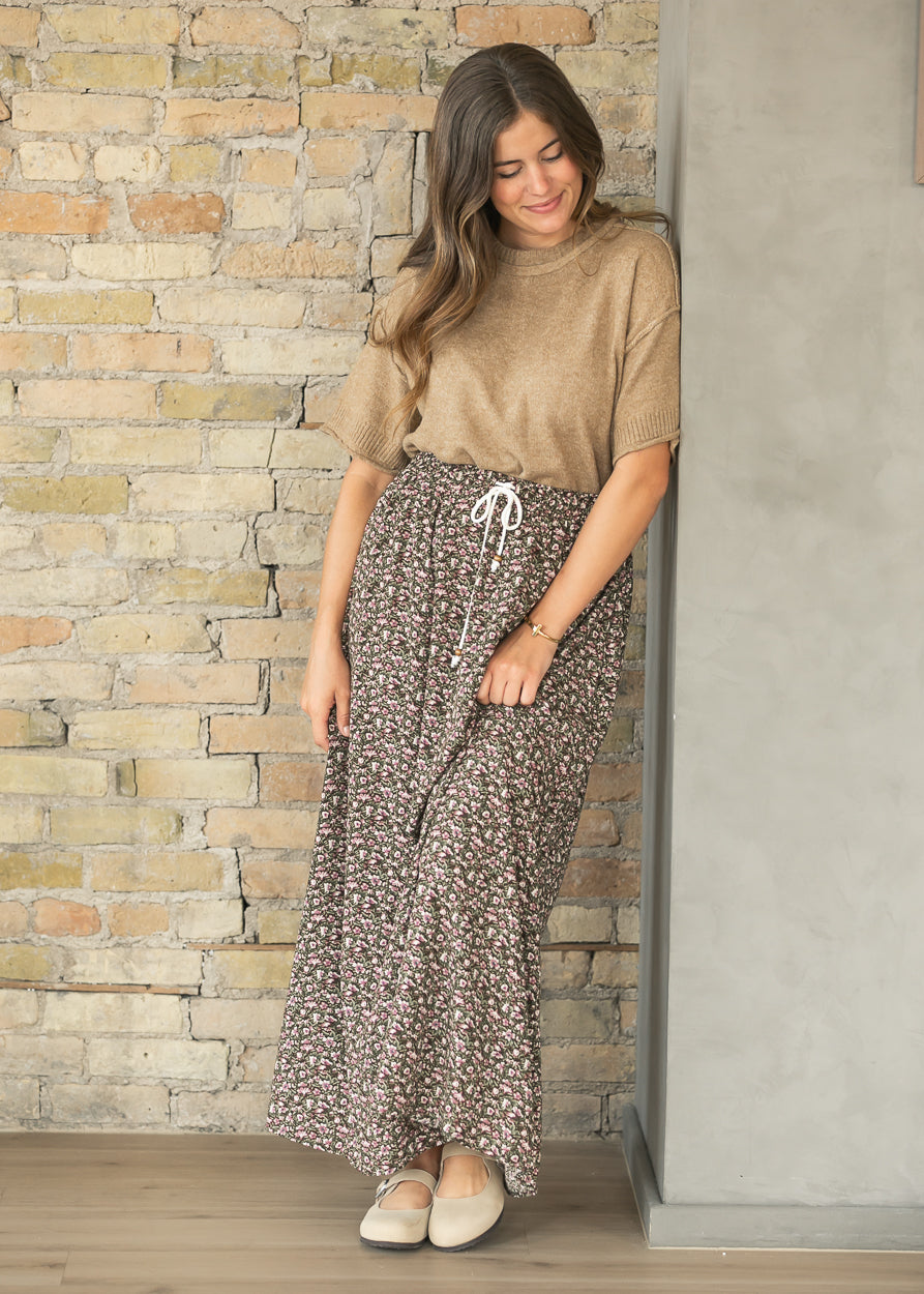 Crewneck Short Sleeve Camel Top FF Tops