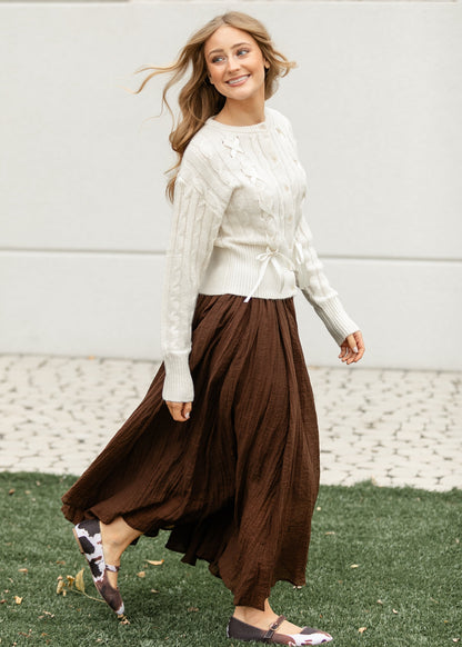 Crinkle Woven Maxi Skirt FF Skirts