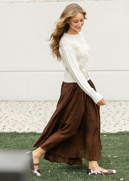 Crinkle Woven Maxi Skirt FF Skirts