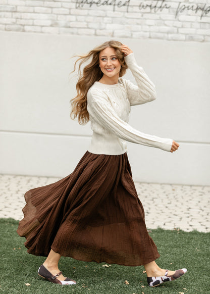Crinkle Woven Maxi Skirt FF Skirts