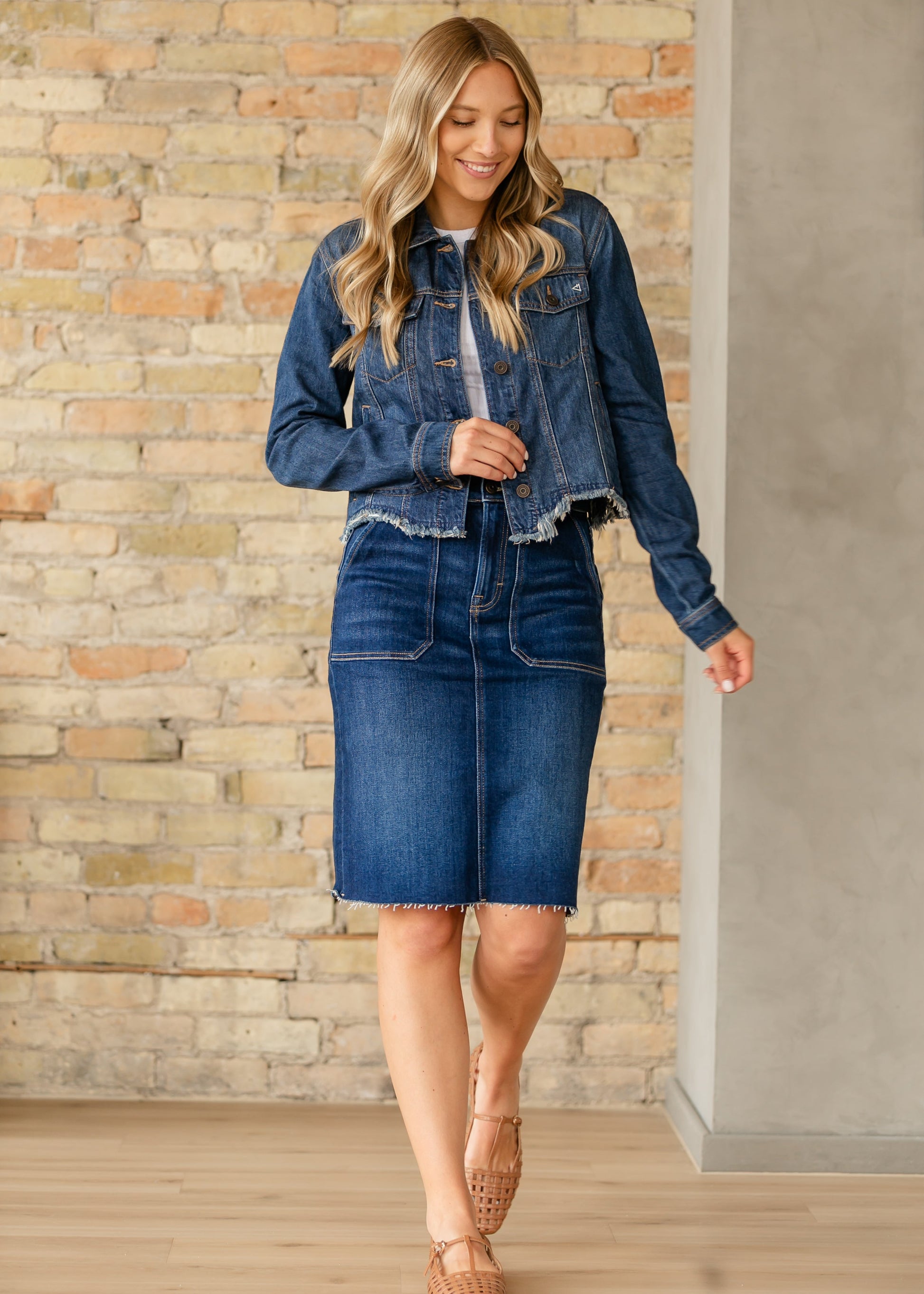 Cropped Fitted Denim Jacket FF Layering Essentials