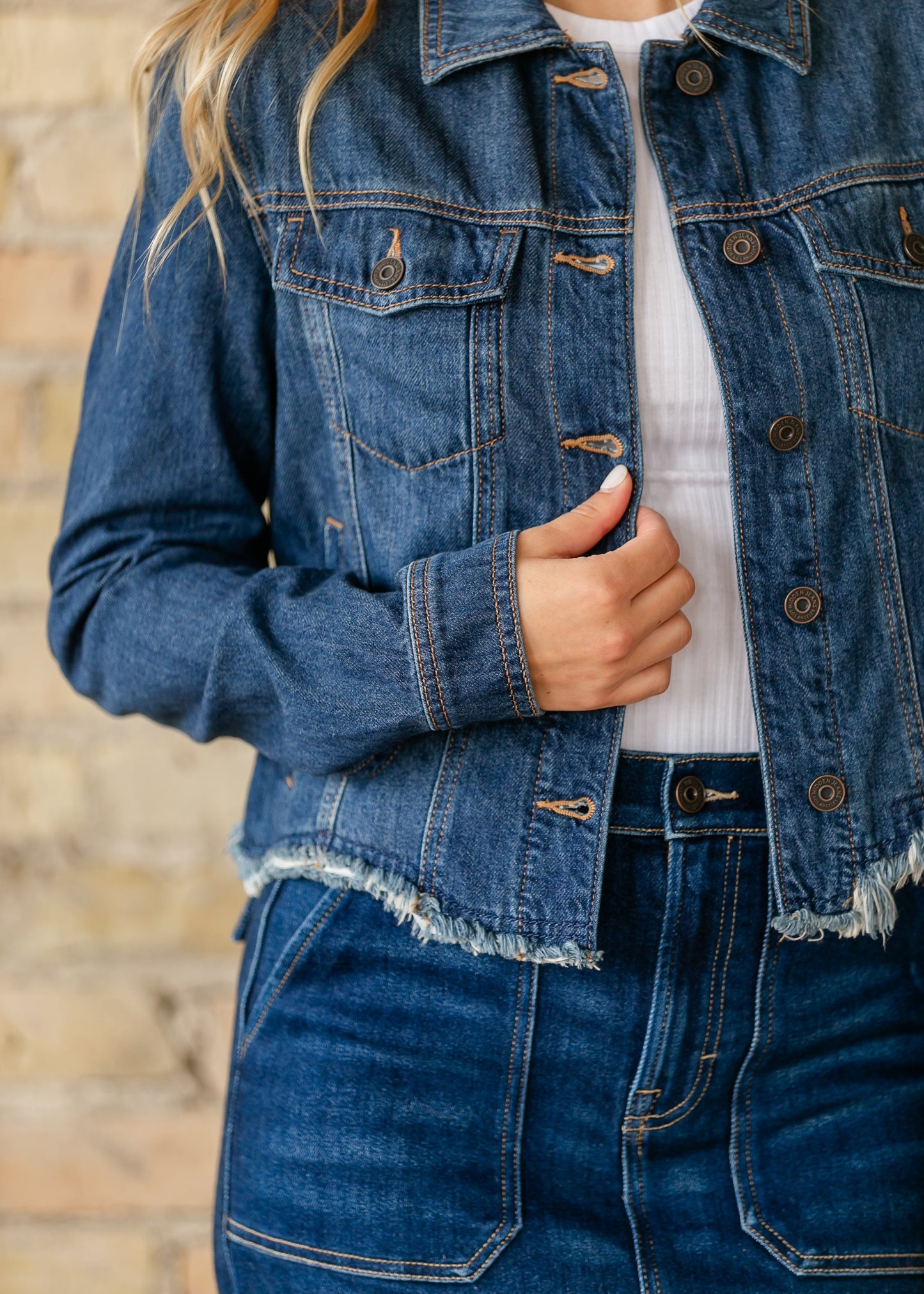 Cropped Fitted Denim Jacket FF Layering Essentials