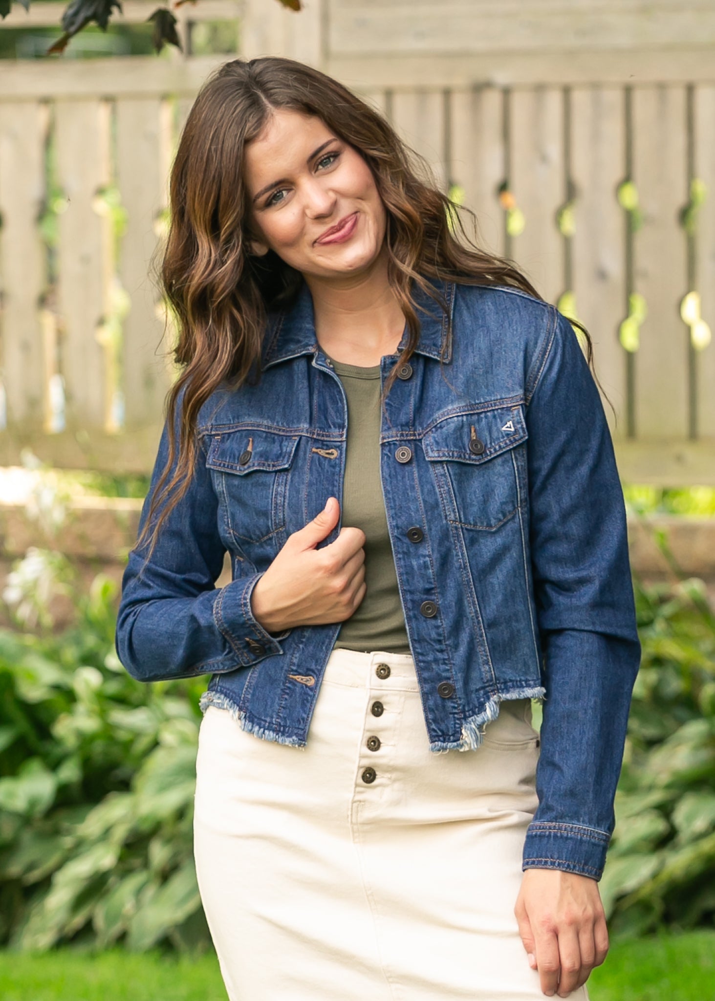 Cropped Fitted Denim Jacket FF Layering Essentials