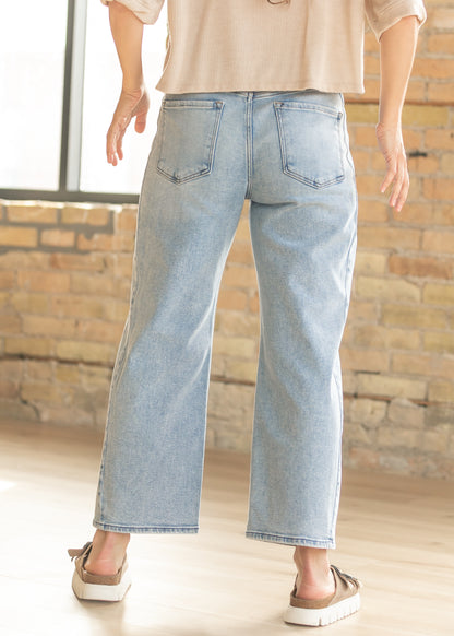 Cropped High Rise Barrel Jeans FF Pants