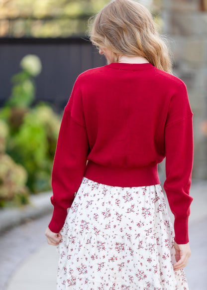 Cropped Long Sleeve Button Up Cardigan FF Layering Essentials