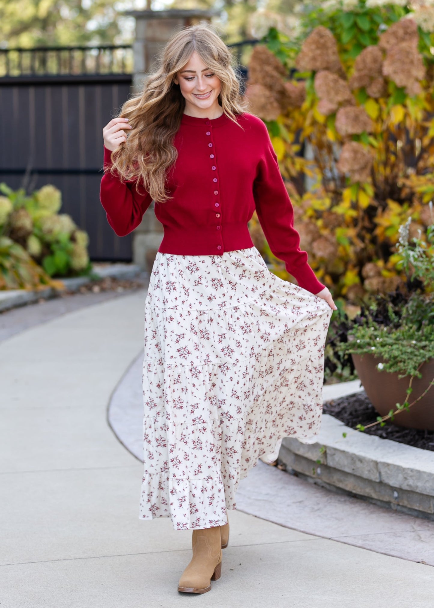 Cropped Long Sleeve Button Up Cardigan FF Layering Essentials