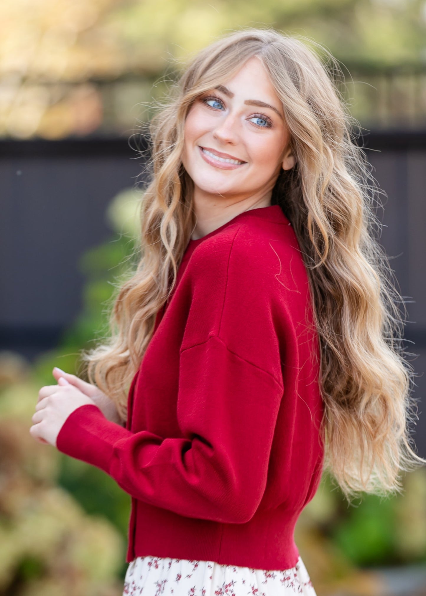 Cropped Long Sleeve Button Up Cardigan FF Layering Essentials