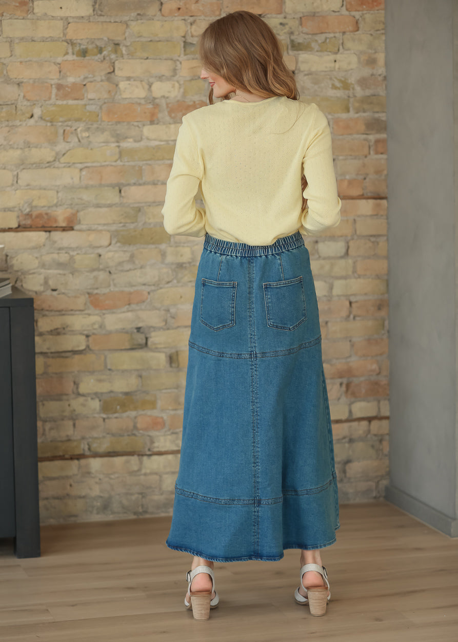 Cross Stitch A line Denim Skirt FF Skirts