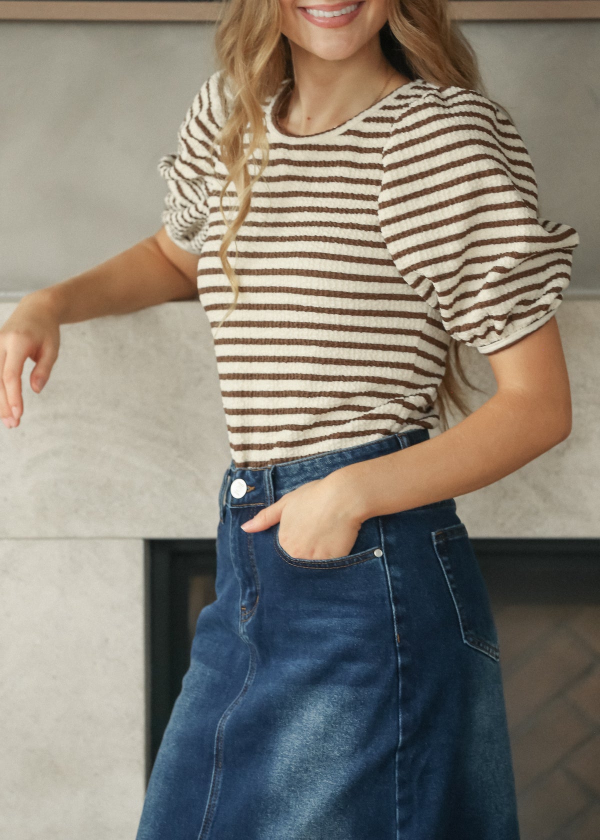 Dakotah Dark Wash Denim Maxi Skirt IC Skirts