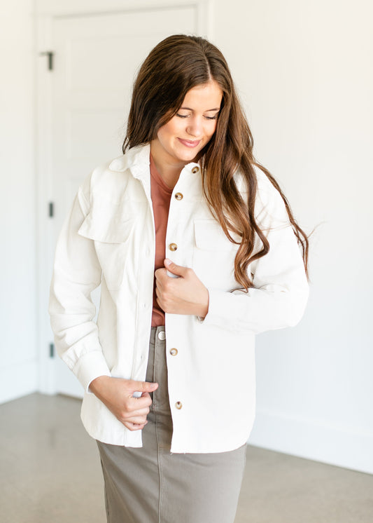 Dallas Corduroy Button Up Jacket FF Tops