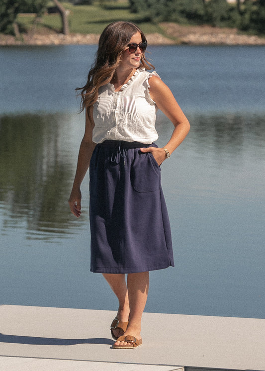 Dani Navy Everyday Midi Skirt IC Skirts