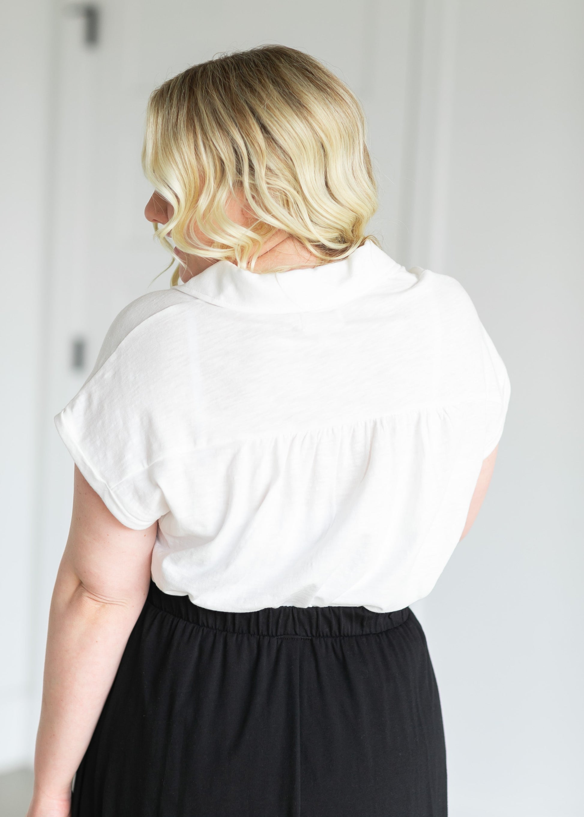 Daria White Short Sleeve Top Tops