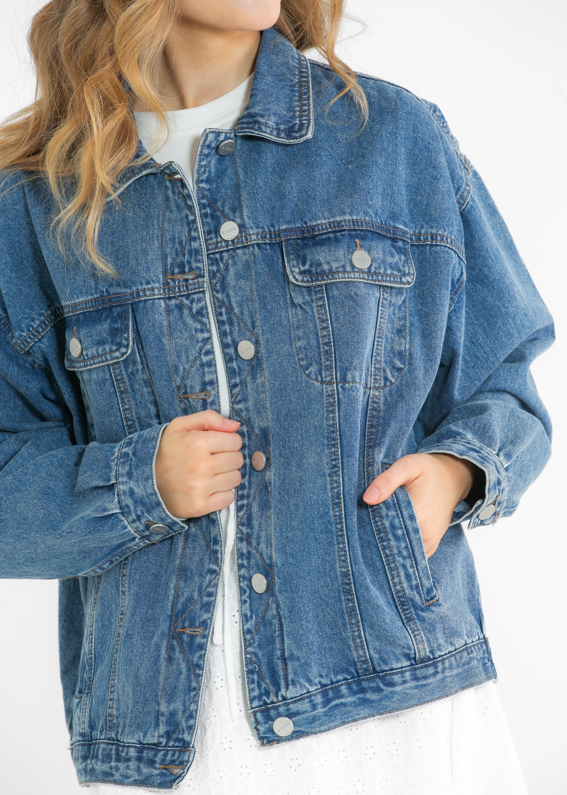 Dark Wash Denim Jacket FF Tops