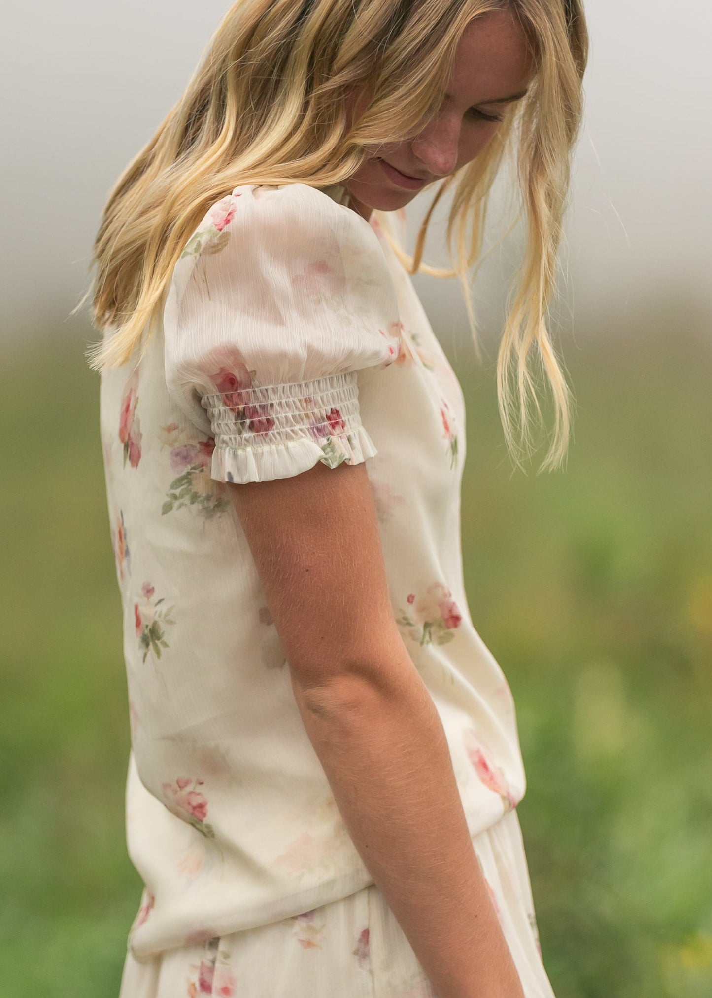 Dempsey Puff Short Sleeve Top FF Tops