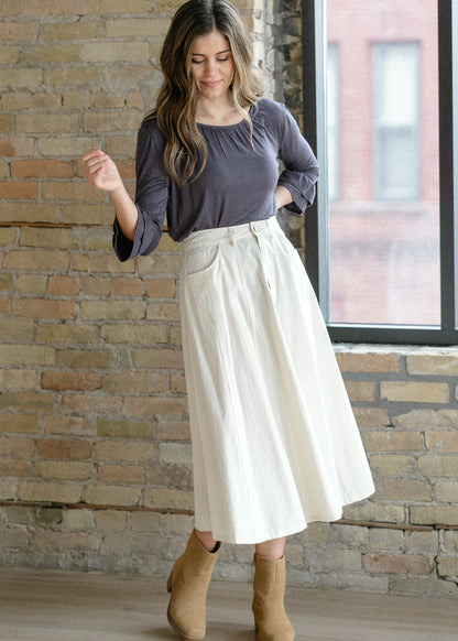 Denim A-line Maxi Skirt FF Skirts