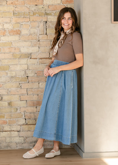 Denim A-Line Maxi Skirt IC Skirts
