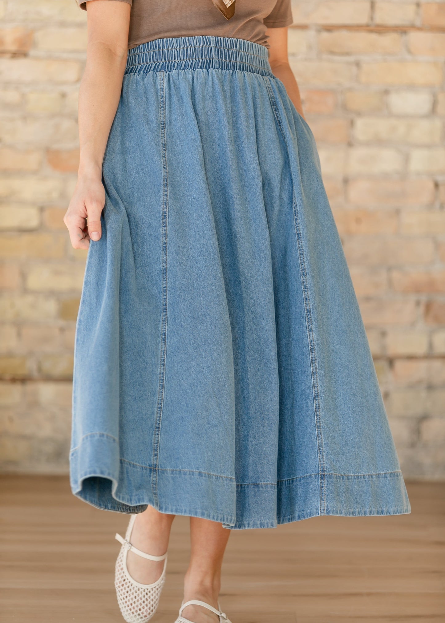 Denim A-Line Maxi Skirt IC Skirts