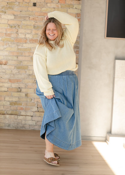 Denim A-Line Maxi Skirt IC Skirts