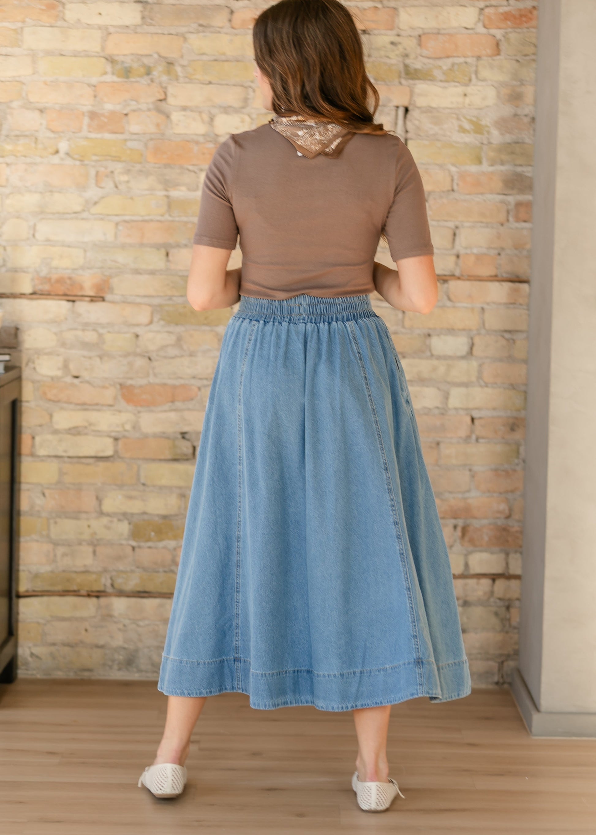 Denim A-Line Maxi Skirt IC Skirts