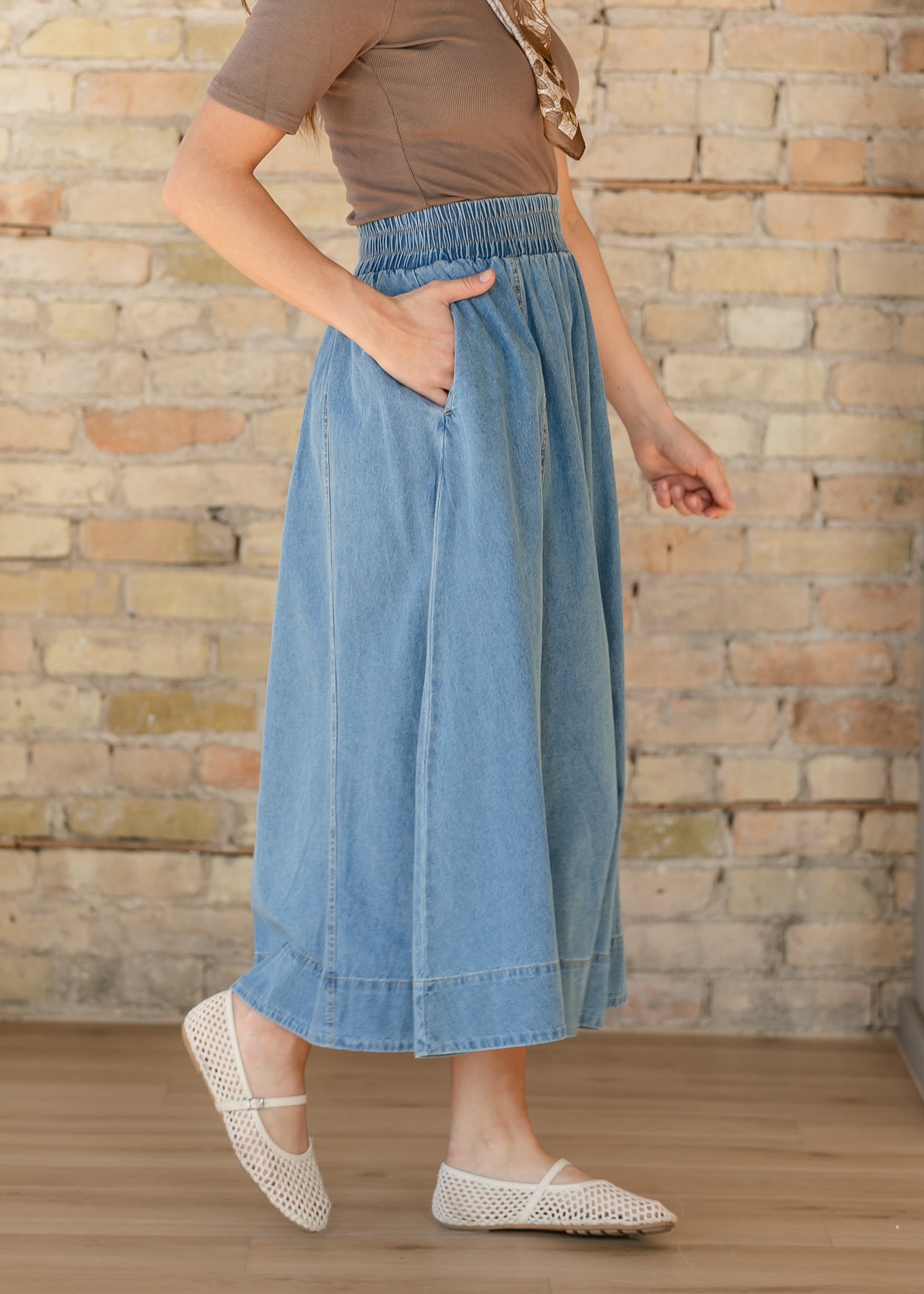 Denim A-Line Maxi Skirt IC Skirts